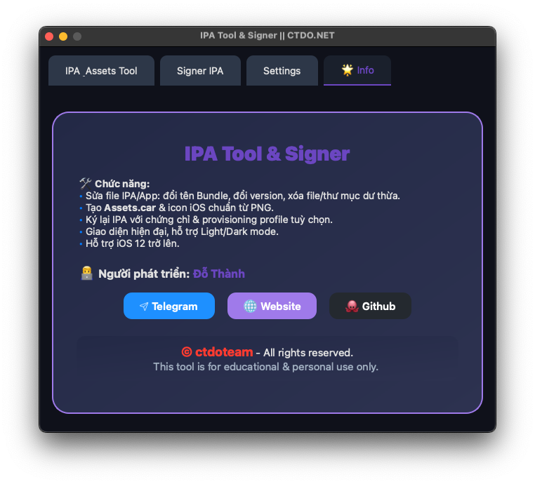 Info Tab